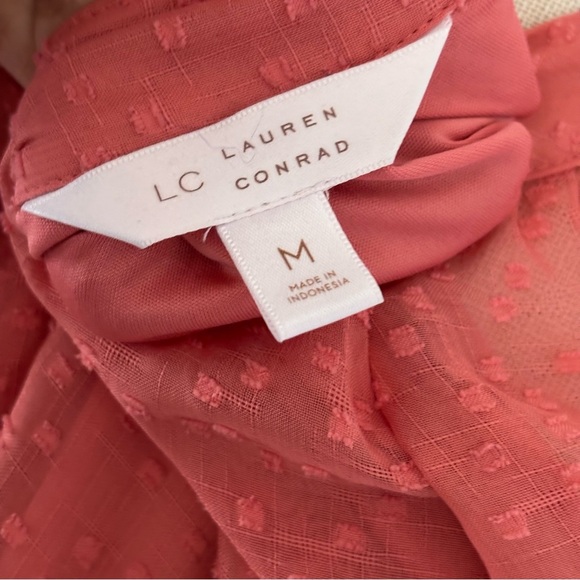 LC Lauren Conrad Pink Asymmetrical 3/4 Sleeve Blouse - Picture 6 of 9